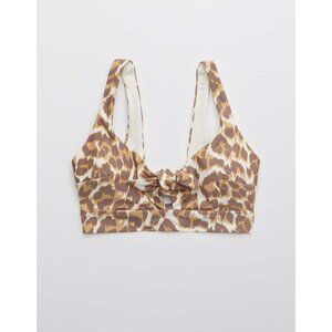 Brown Leopard Print Aerie Twist Front Bikini XS